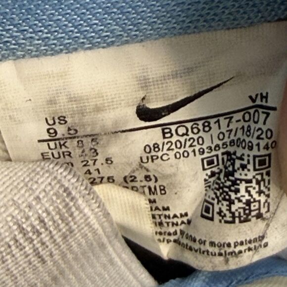 Nike Dunk Low Shoes Mens Size 9.5 Blue White Skateboarding Sneakers BQ6817-007